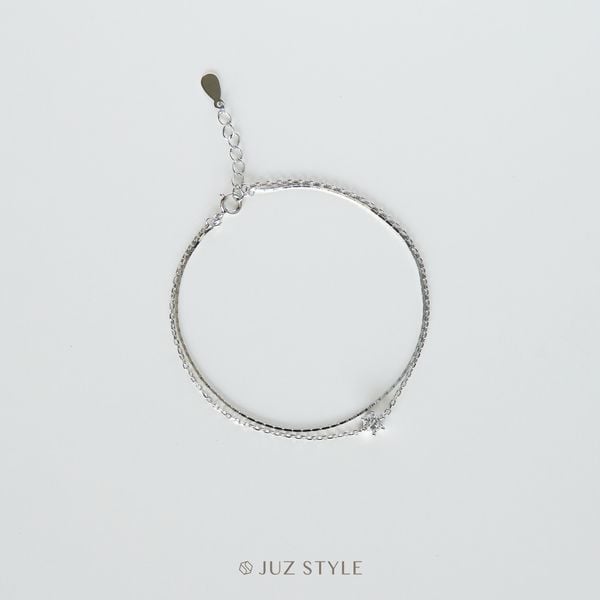  Lắc tay bạc Cz double chains 