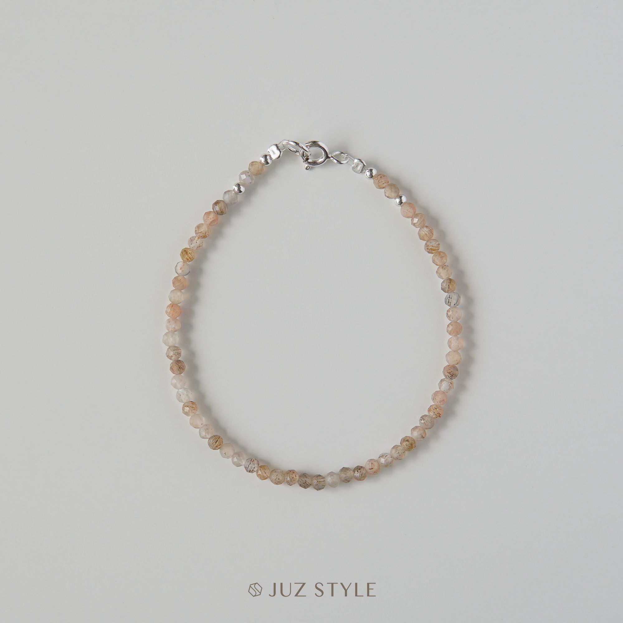  Vòng tay đá Moonstone x Sunstone 2.6mm 