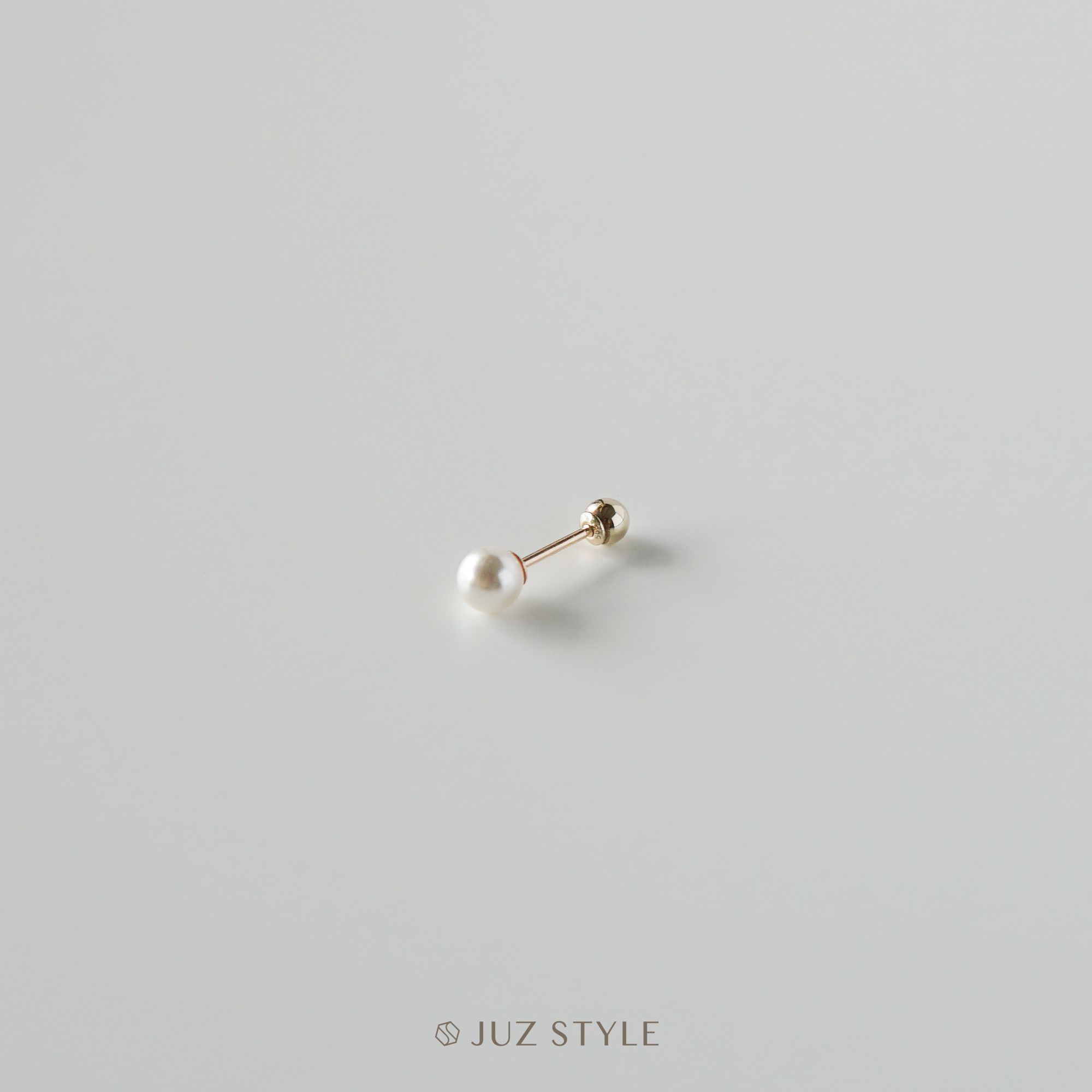 Bông tai vàng 14K Pearl ballstud 4/5mm 