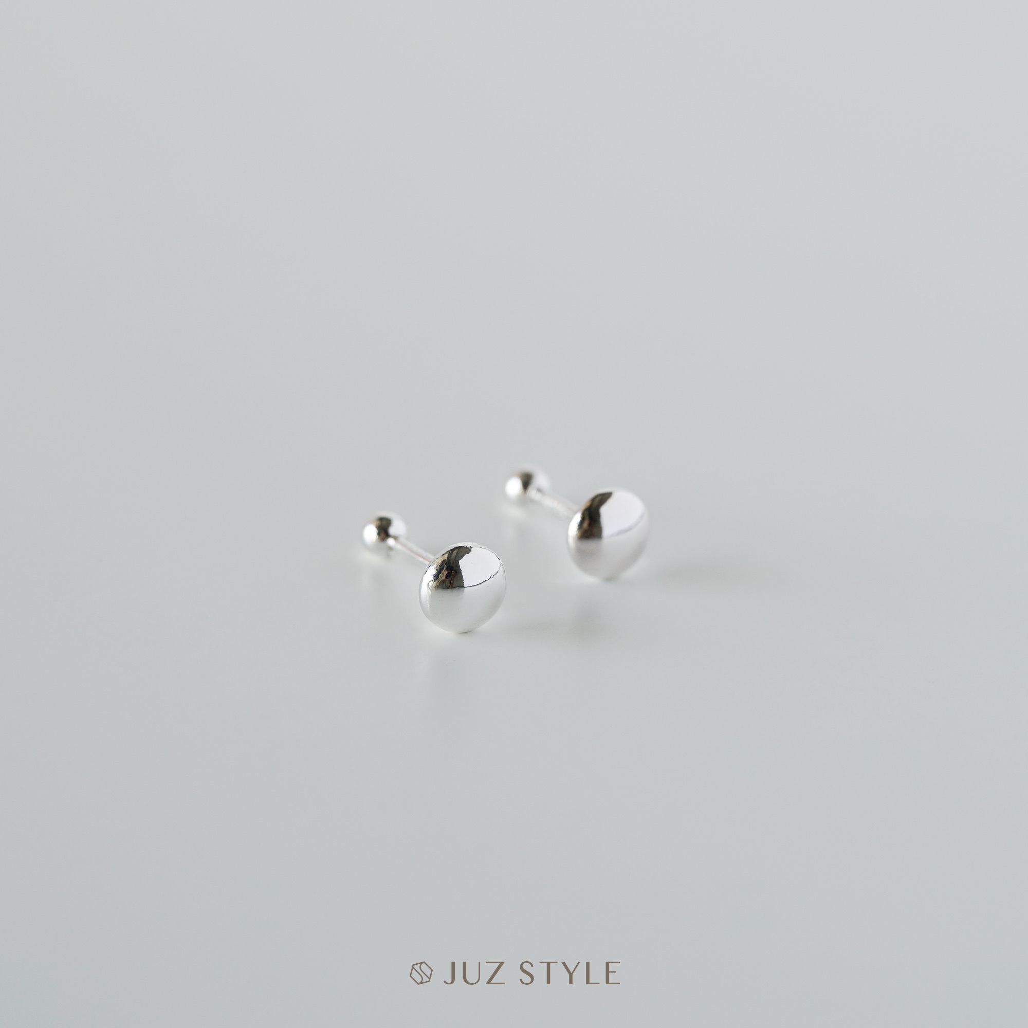  Bông tai bạc Circle ballstuds 