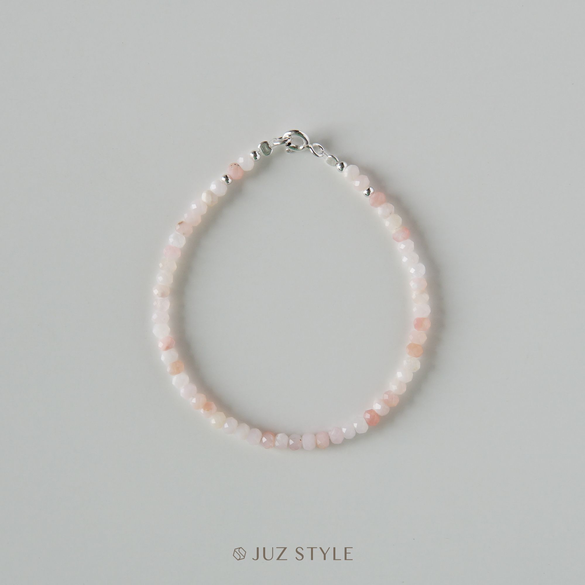  Vòng tay đá Opal hồng 3.2x2.4mm 