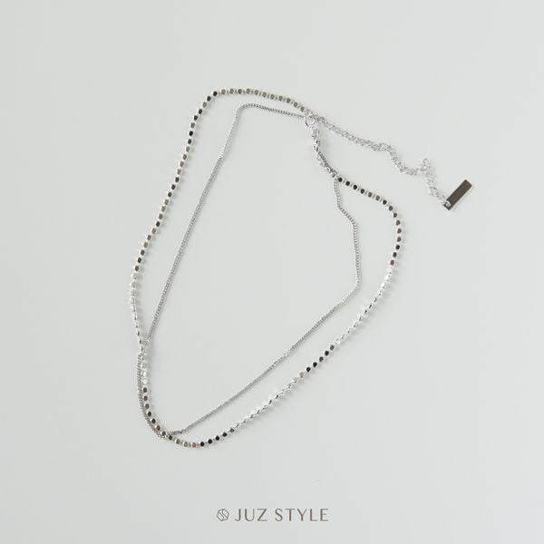  Dây chuyền bạc Flat circle & curb 