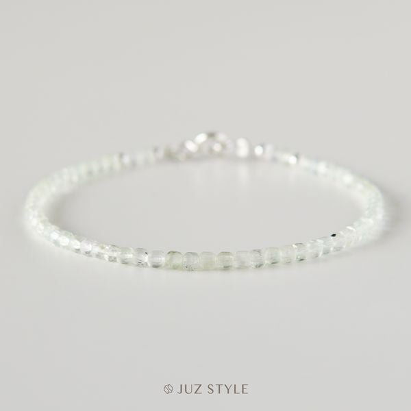  Vòng tay đá Prehnite cube 2.5mm 