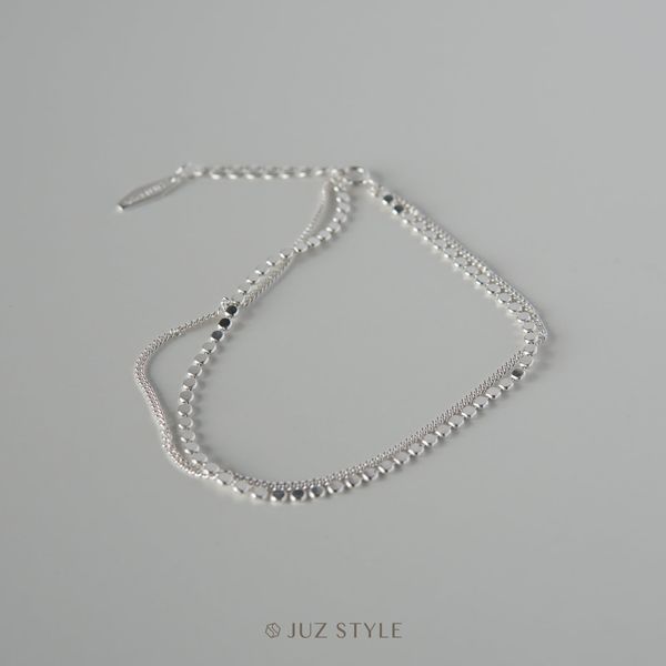  Lắc chân bạc double chains 