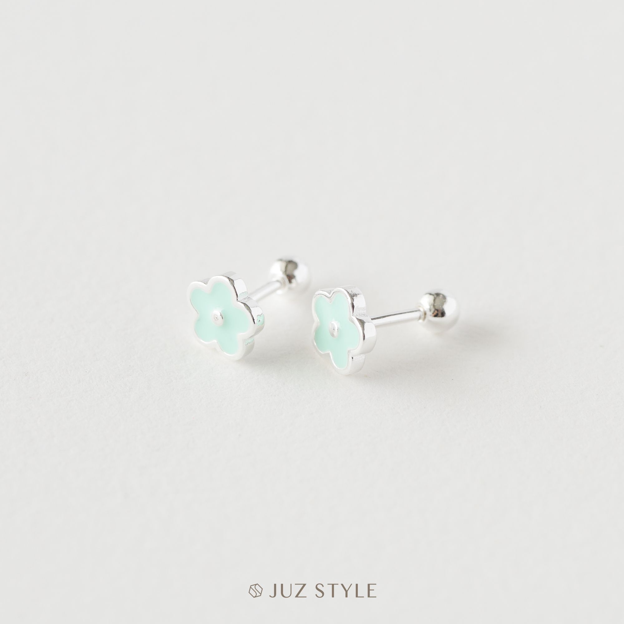  Bông tai bạc flower ballstuds 