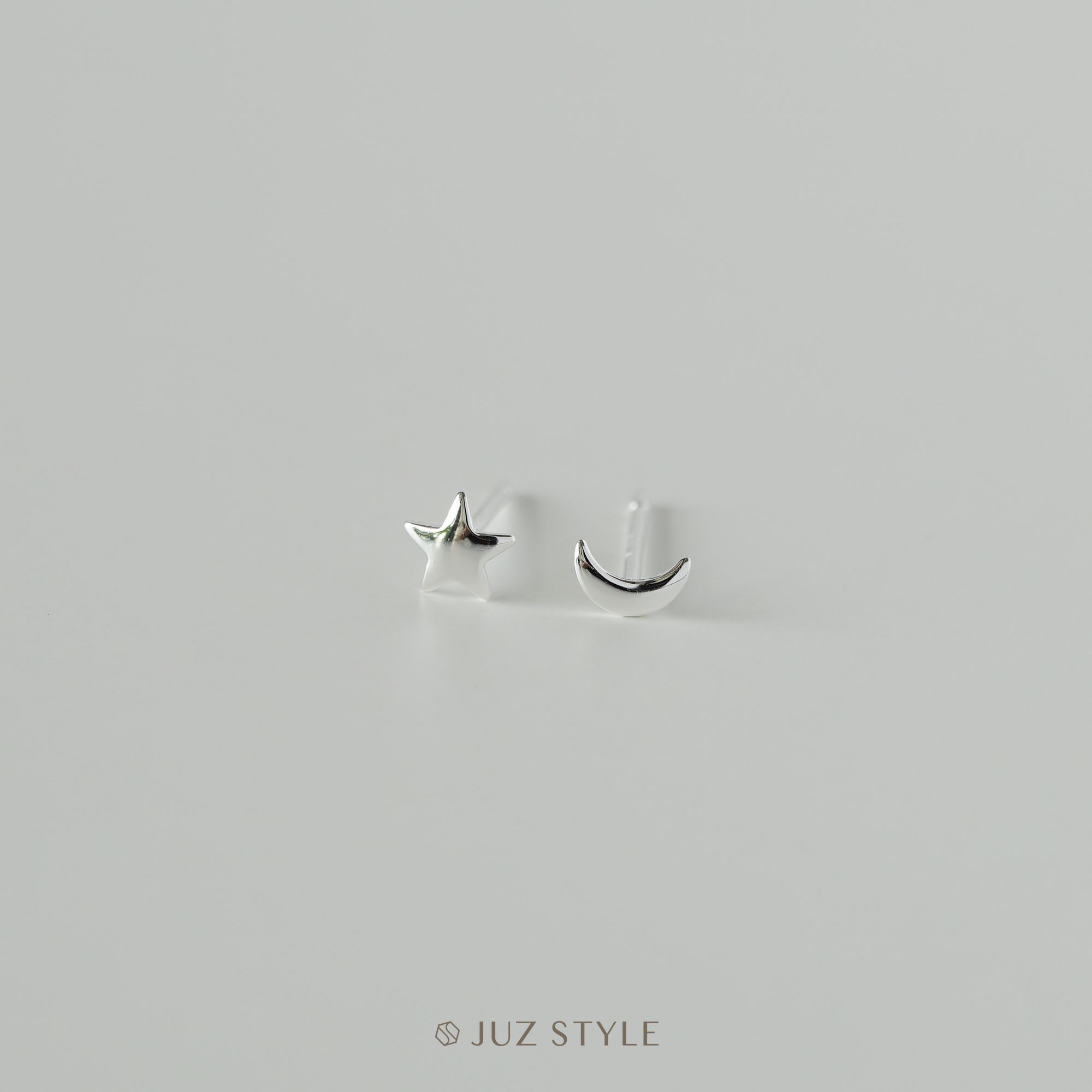  Bông tai bạc Crescent & star 