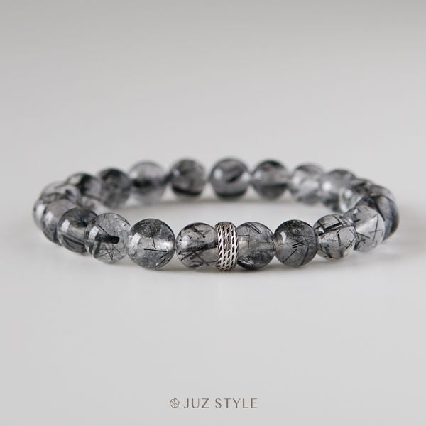  Vòng tay đá Black rutilated quartz 8mm 