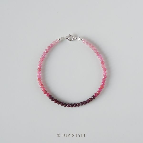  Vòng tay đá Ruby & Sapphire Ombré 3.1mm (16cm) 