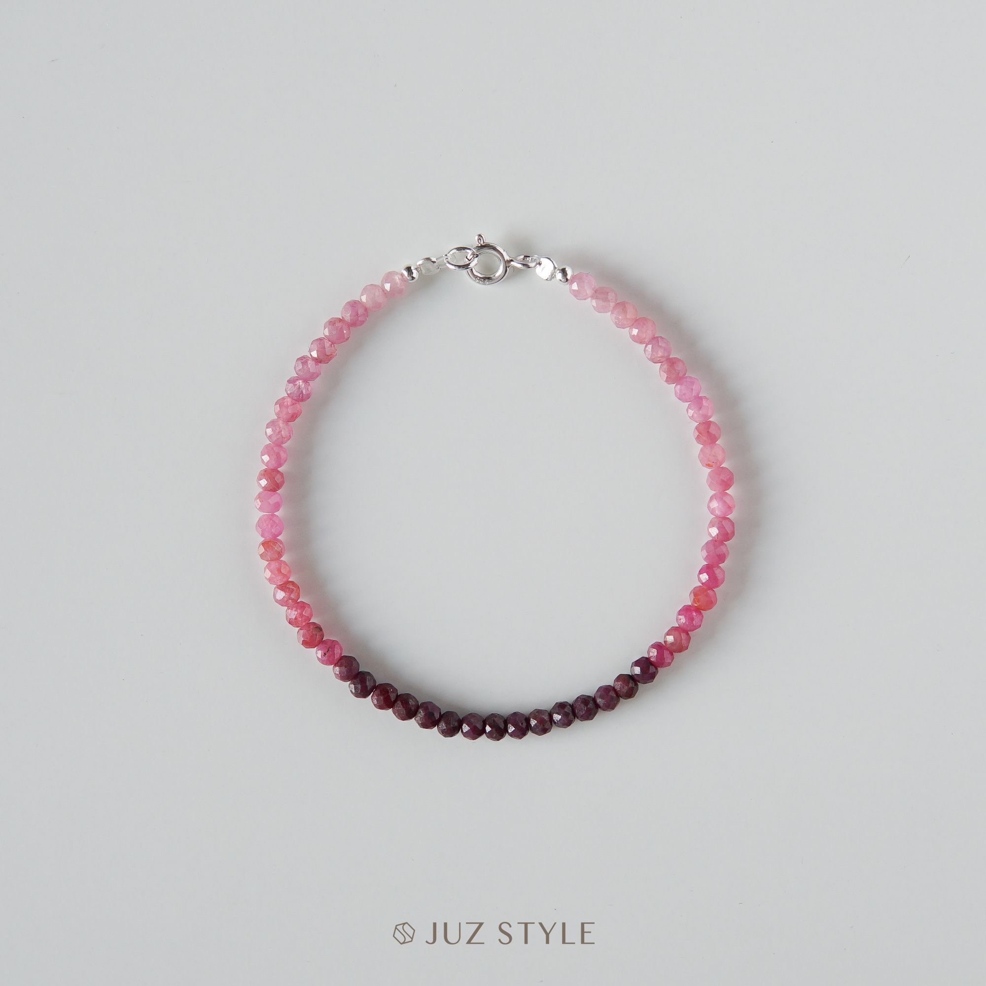  Vòng tay đá Ruby & Sapphire Ombré 3.1mm (16cm) 