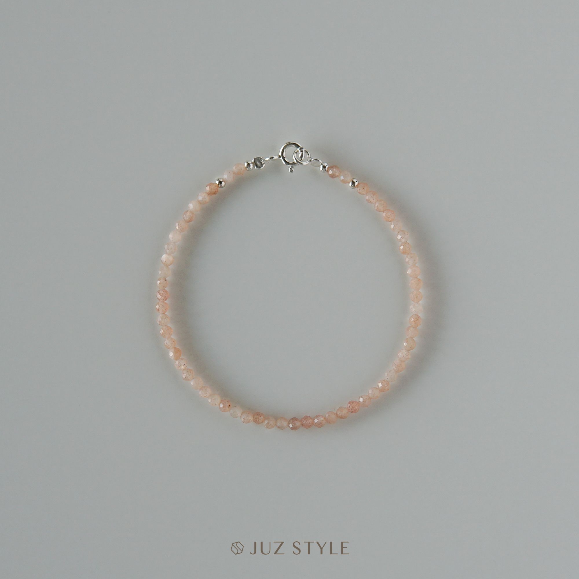  Vòng tay đá Peach Moonstone 2.6mm 