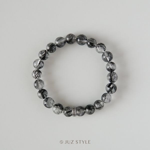  Vòng tay đá Black rutilated quartz 8mm 