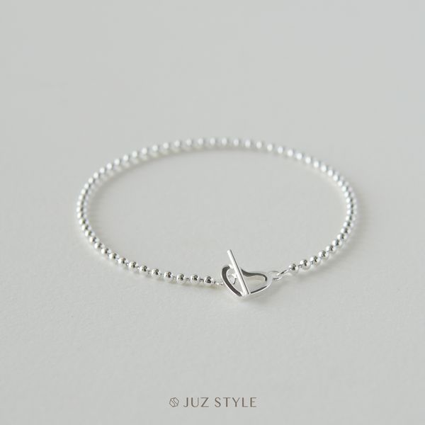  Lắc tay bạc ball chain with heart lock 