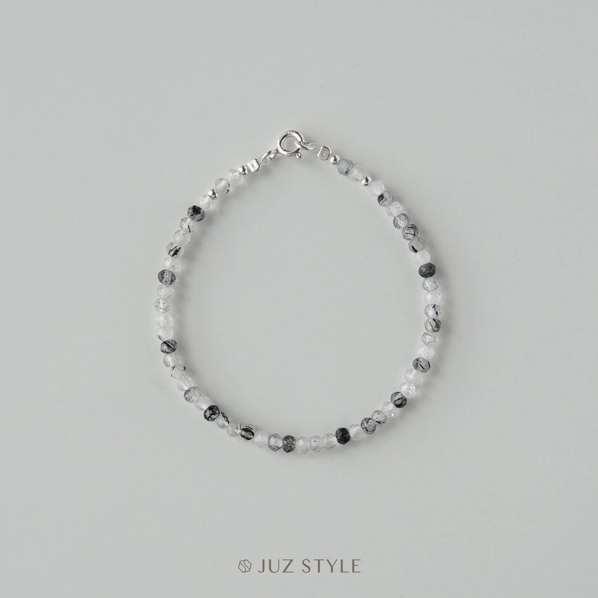  Vòng tay đá Black rutilated quartz 3.2mm 