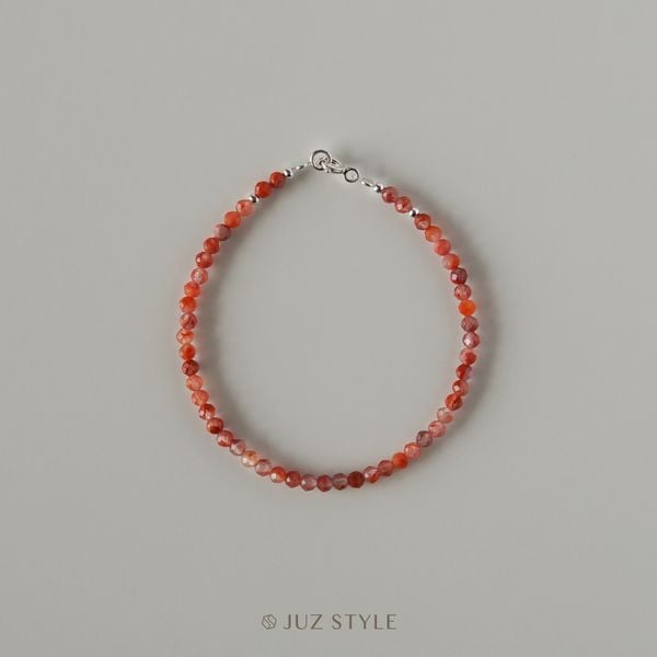  Vòng tay đá Mã não Nam hồng (South Red Agate) 3.1mm 