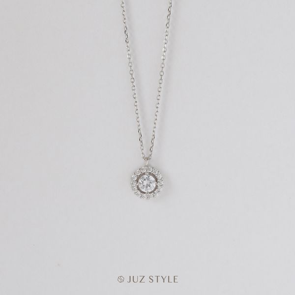  Dây chuyền bạc Circle CZ 