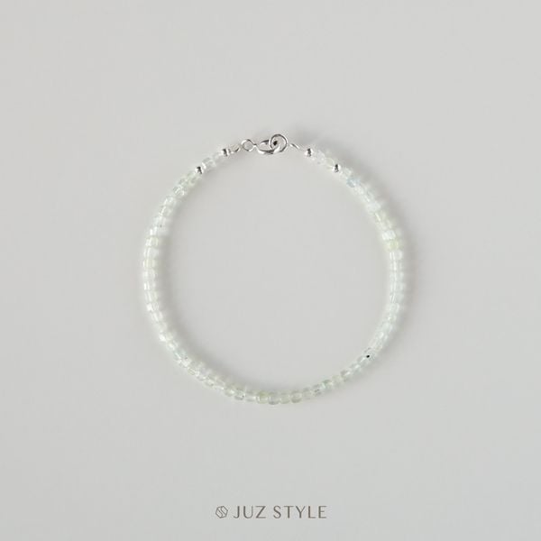  Vòng tay đá Prehnite cube 2.5mm 