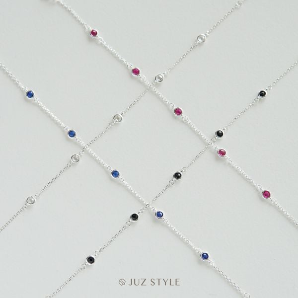  Lắc tay bạc Five CZ stones 