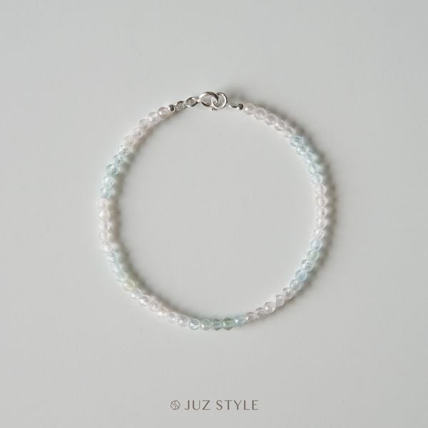  Vòng tay đá Morganite x Aquamarine premium 2.7mm 