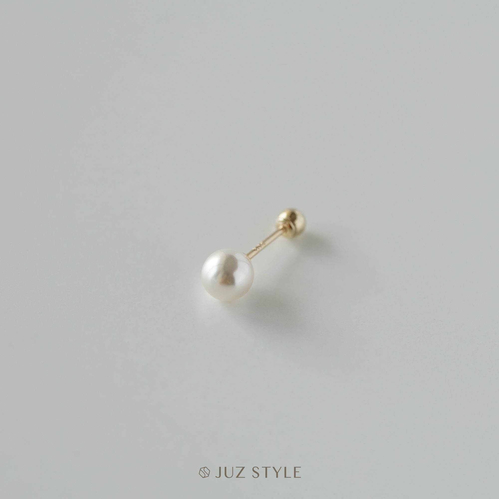  Bông tai vàng 14K Pearl ballstud 4/5mm 