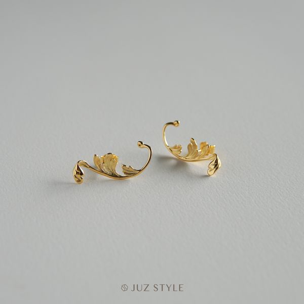  Bông tai bạc Acanthus (vàng) 