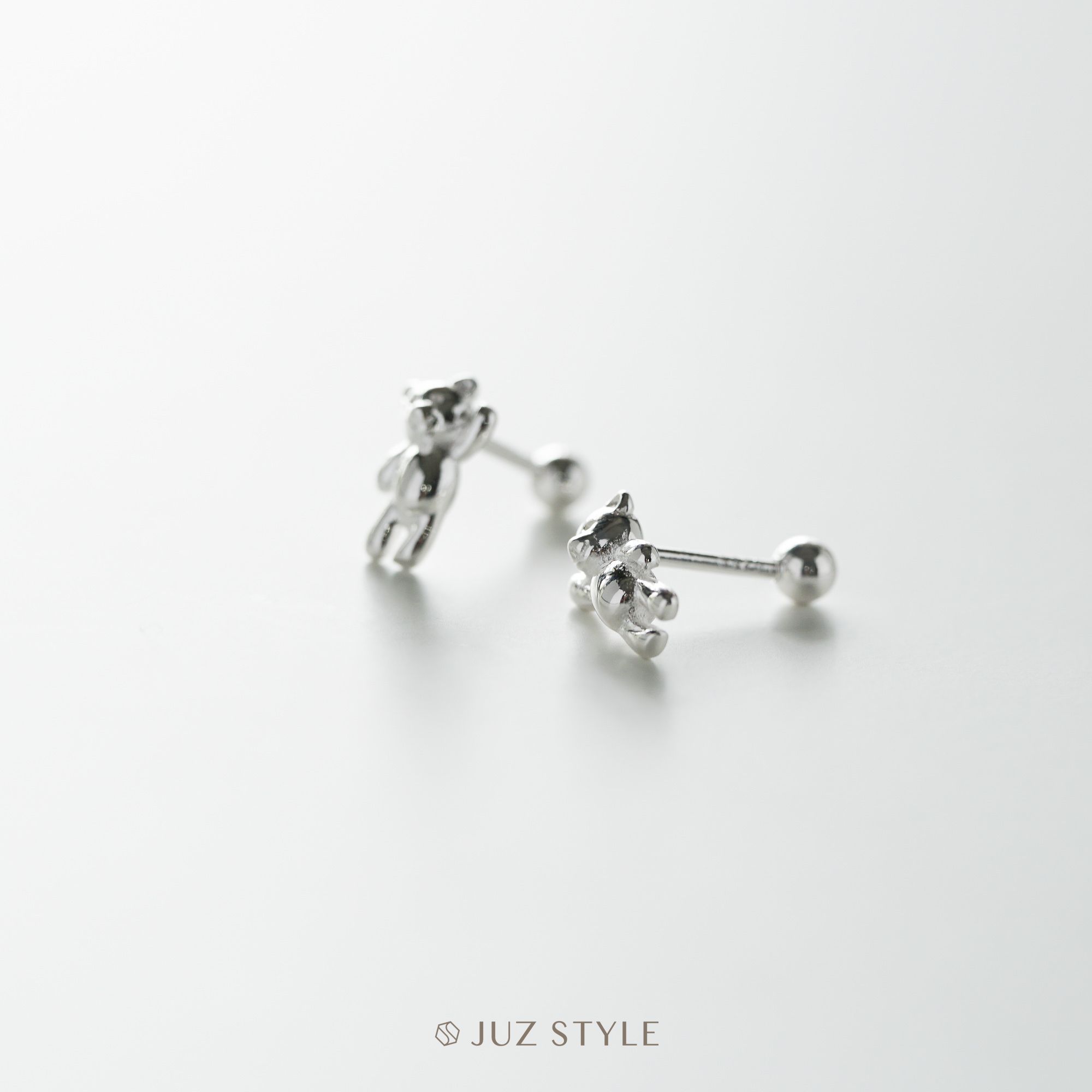  Bông tai bạc Hi!bear ballstuds 