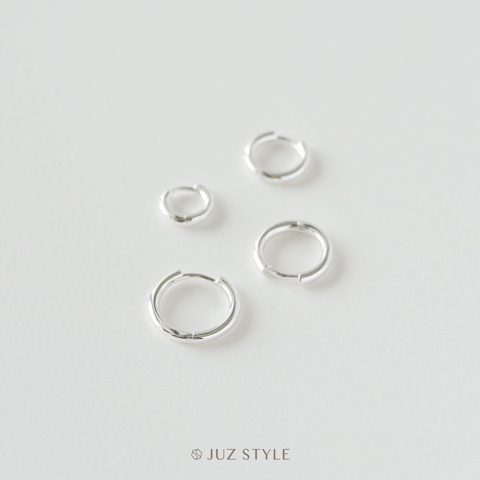  Bông tai bạc Bold hoop 