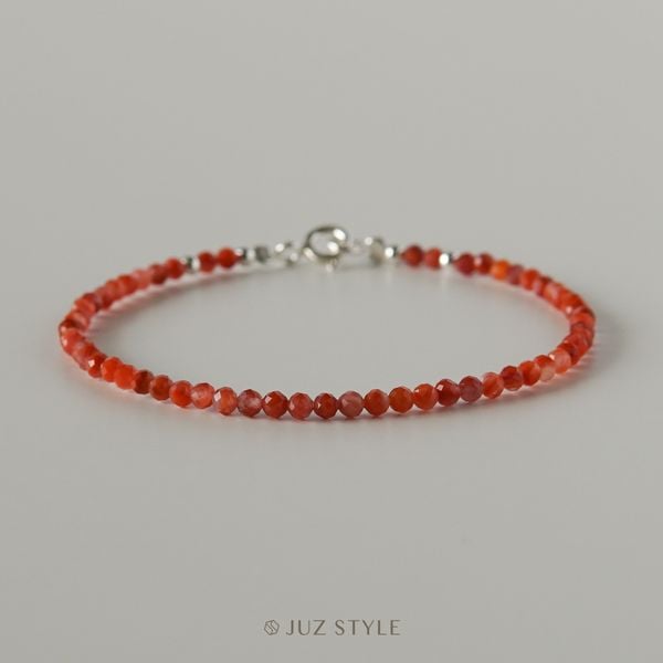  Vòng tay đá mã não nam hồng (South Red Agate) 2.3mm 