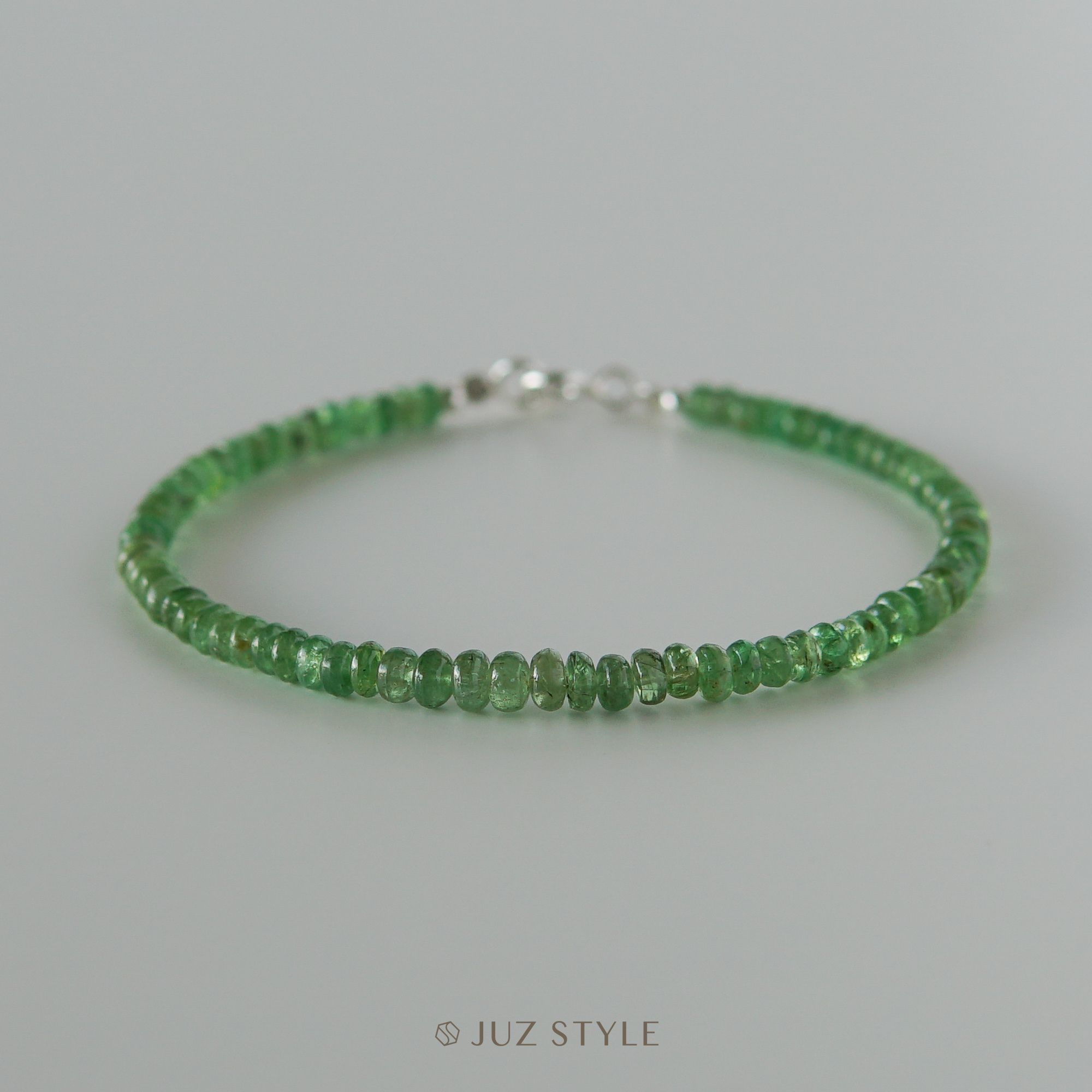  Vòng tay đá Tsavorite 3.2mm~3.7mm 17cm 