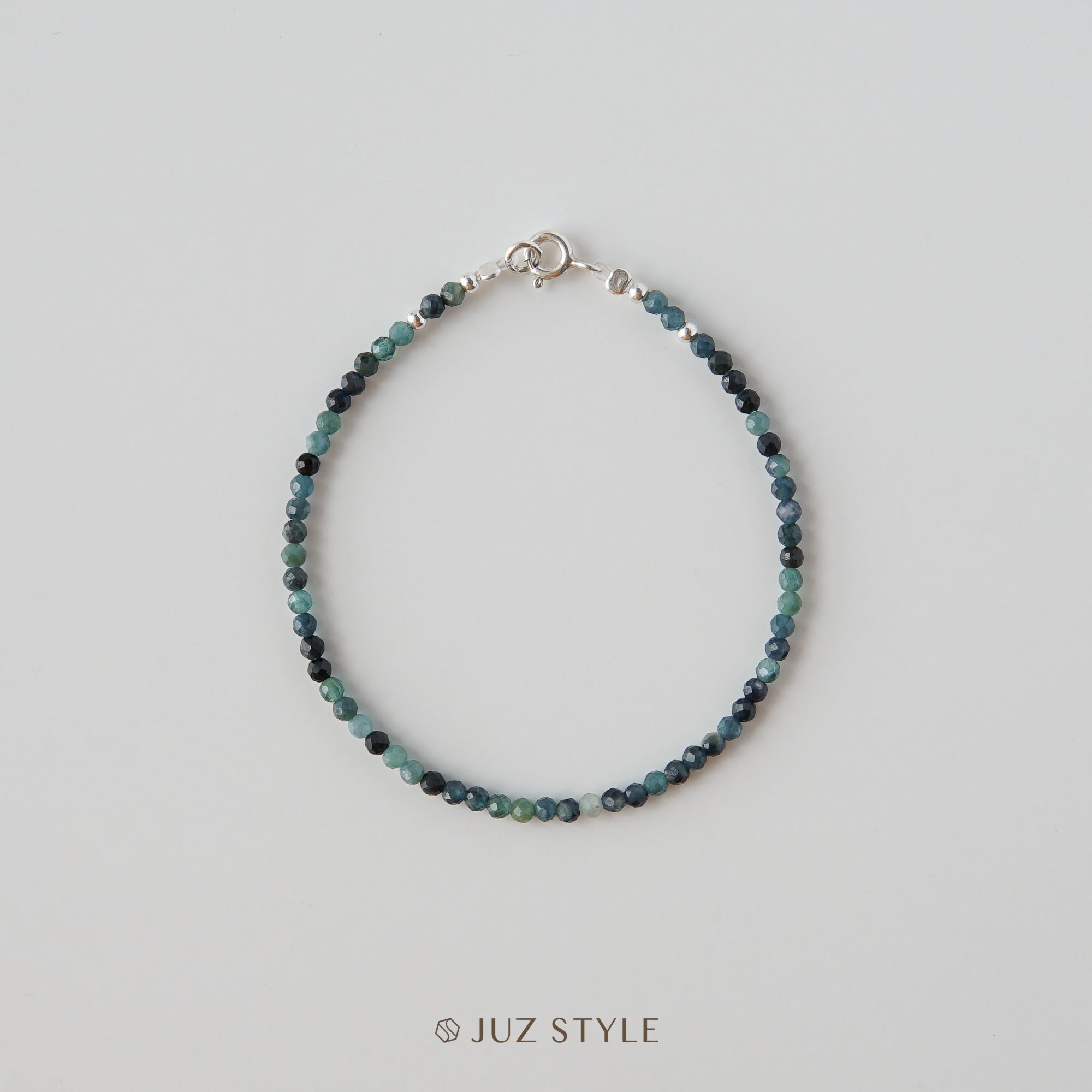  Vòng tay đá Paraiba Blue Tourmaline 2.5mm 