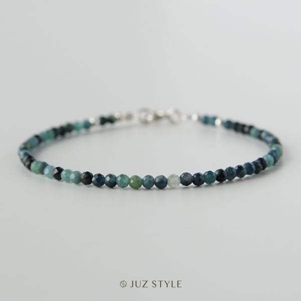  Vòng tay đá Paraiba Blue Tourmaline 2.5mm 