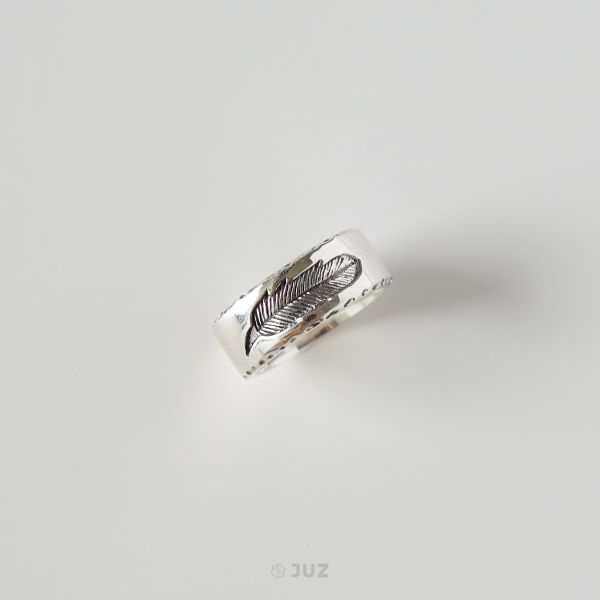  Nhẫn bạc nam Vintage Feather 