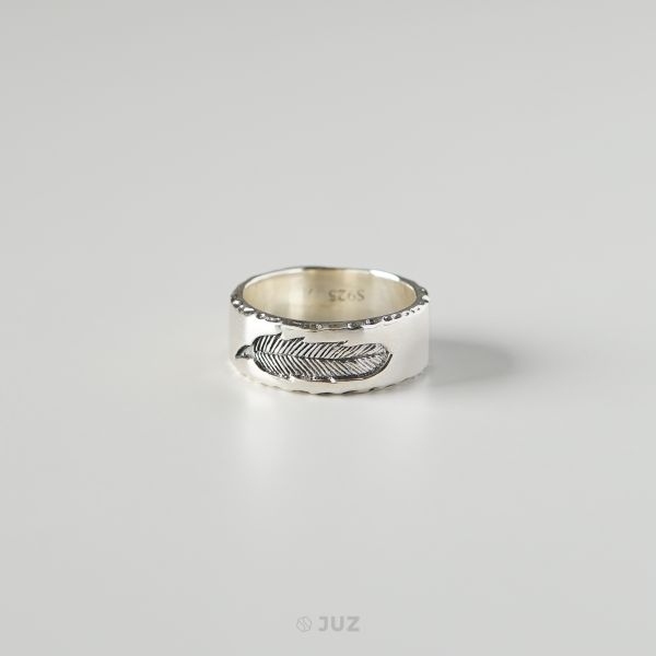  Nhẫn bạc nam Vintage Feather 