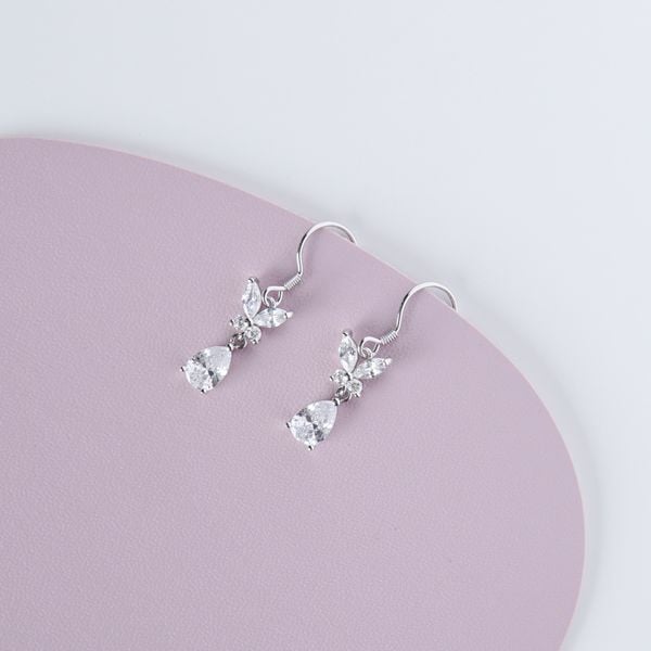  Bông tai bạc Butterfly CZ 