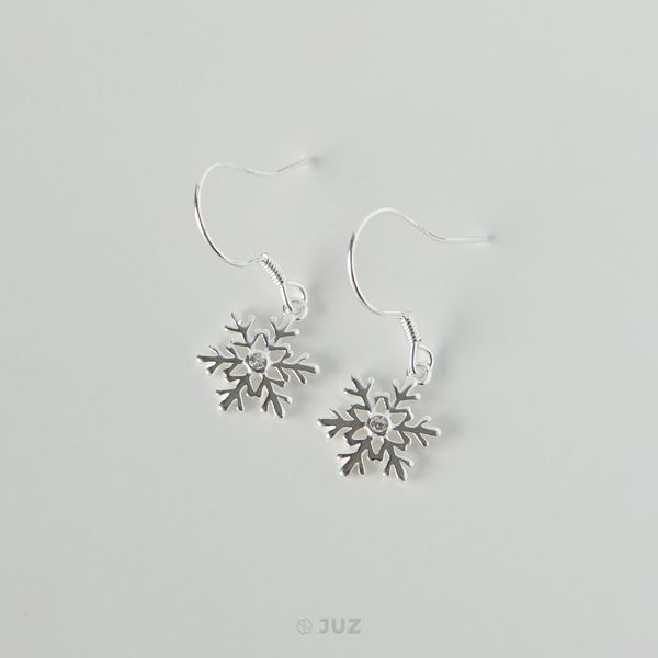  Bông tai bạc Snowflake CZ 