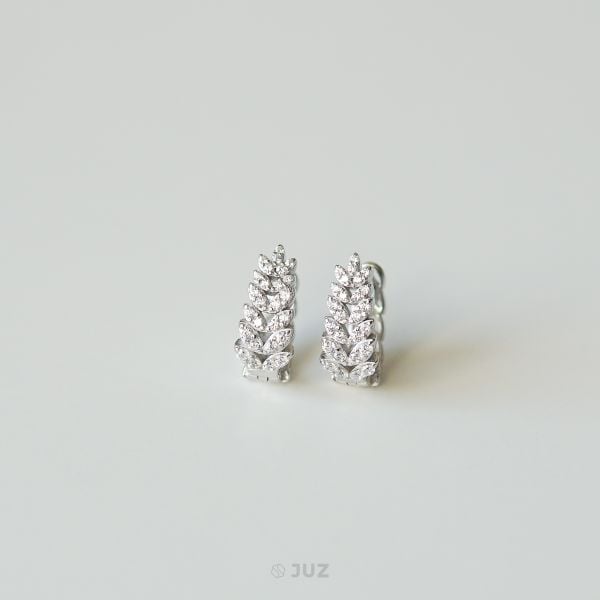  Bông tai bạc Olive CZ hoop 