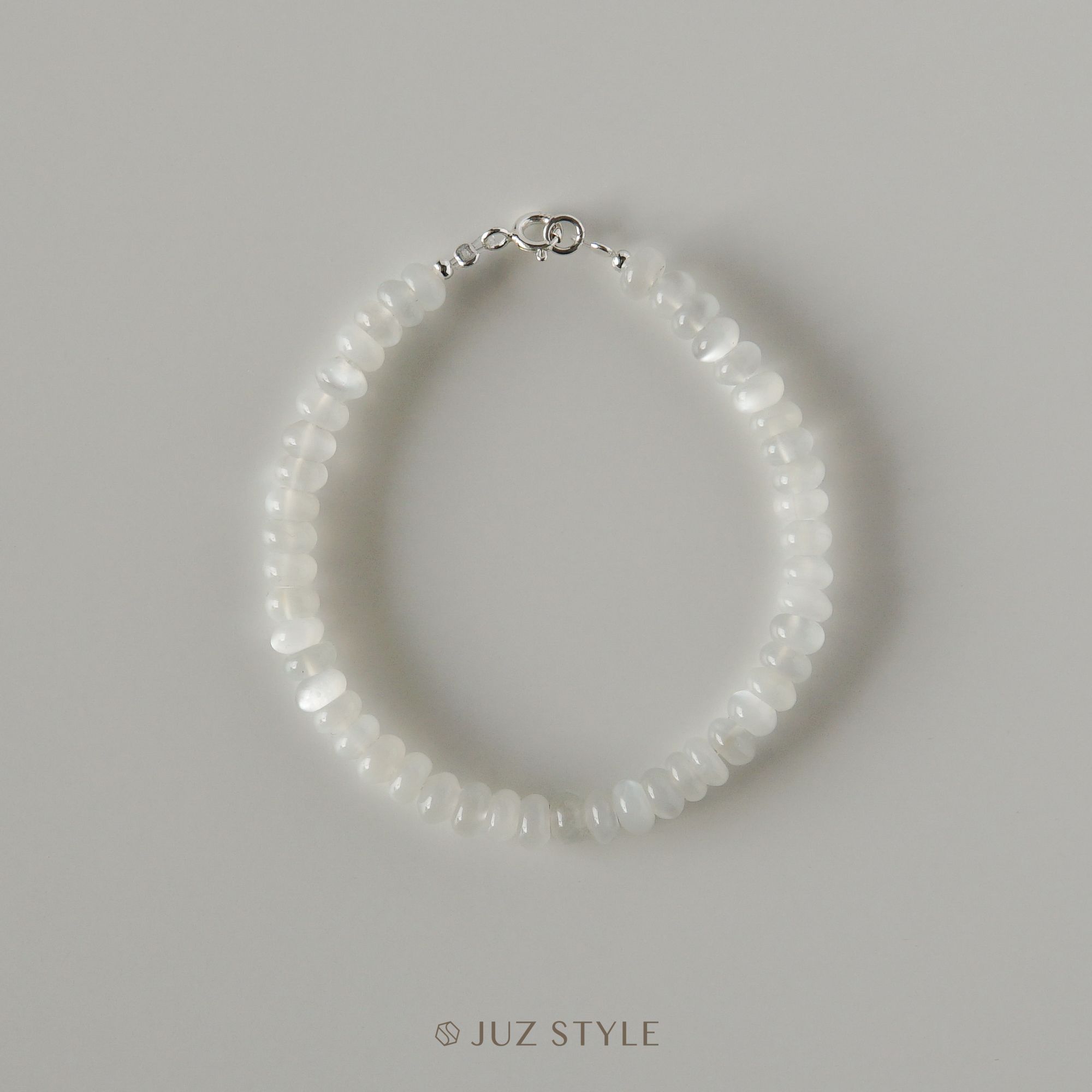  Vòng tay đá Moonstone trắng 5x3mm 