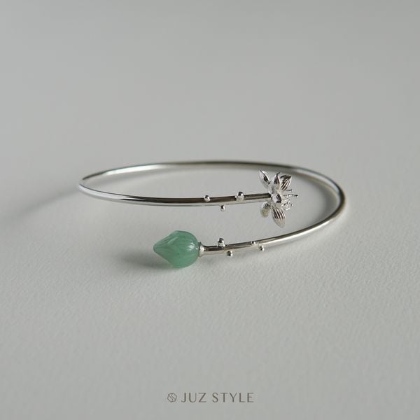  Kiềng tay bạc Lotus flower & bud 