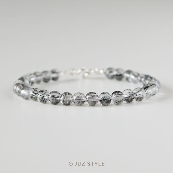  Vòng tay đá Black rutilated quartz 5mm 