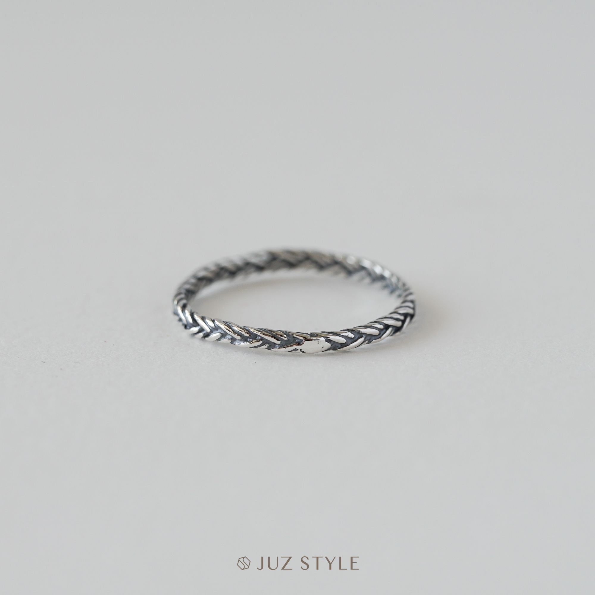  Nhẫn bạc Double lines twist 