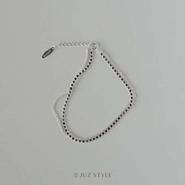  Lắc chân bạc double chains 