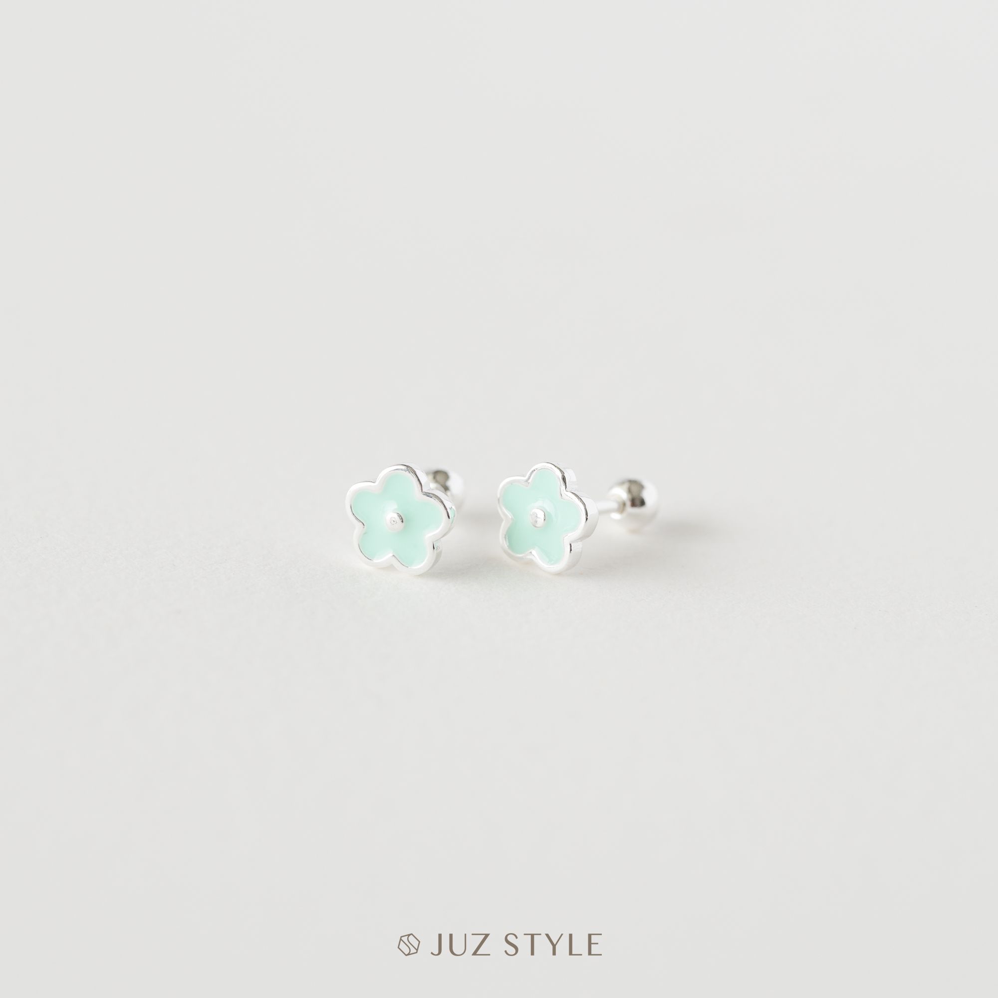  Bông tai bạc flower ballstuds 