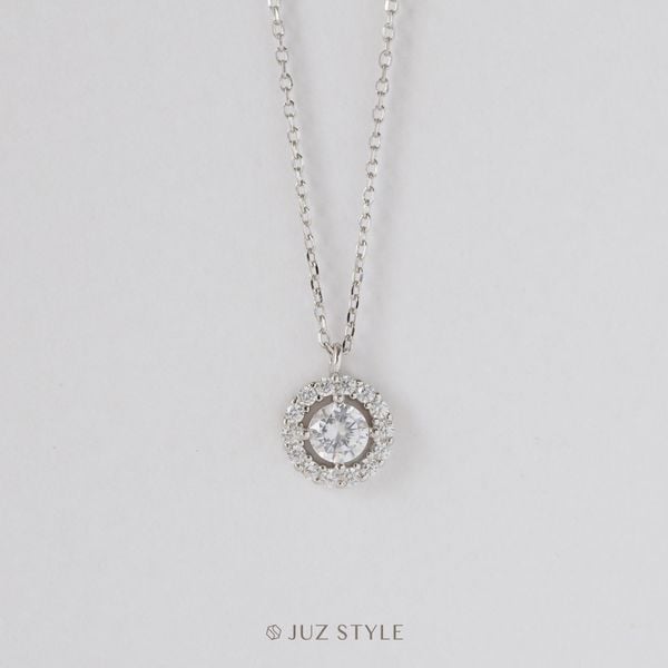  Dây chuyền bạc Circle CZ 