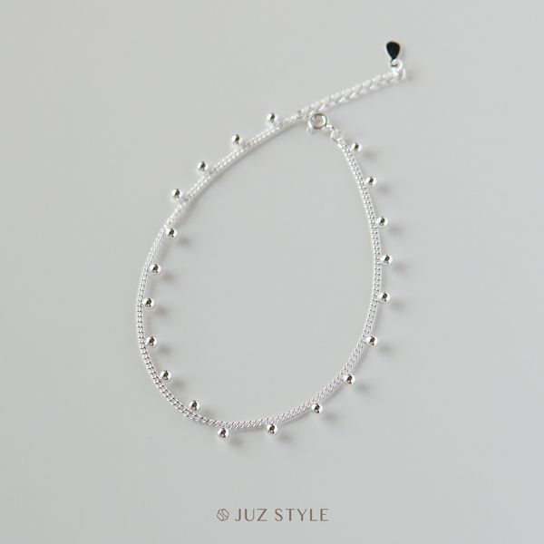  Lắc chân bạc Dotty curb chain 