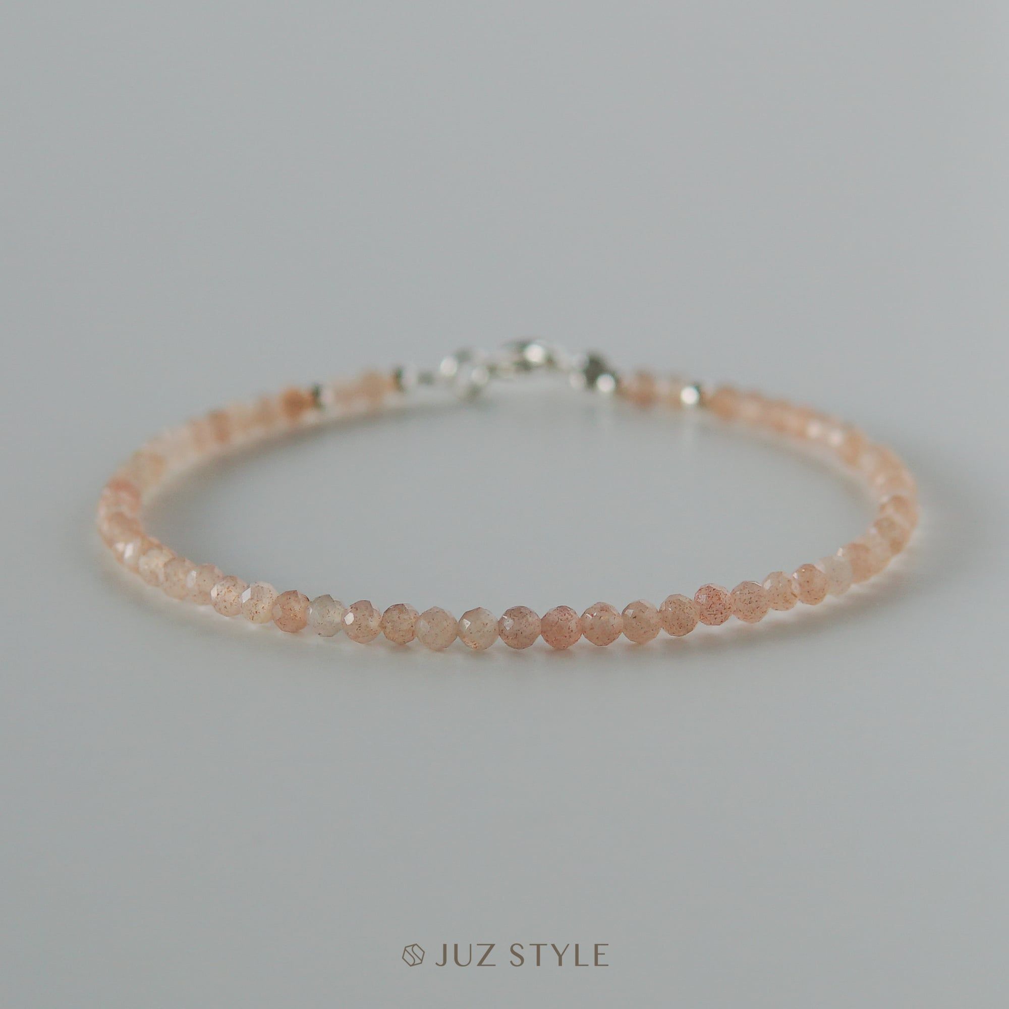  Vòng tay đá Peach Moonstone 2.6mm 