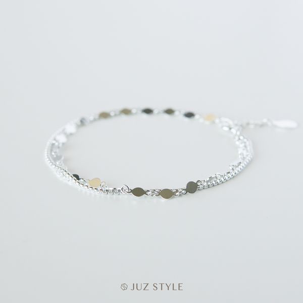  Lắc tay bạc Double layer chains 