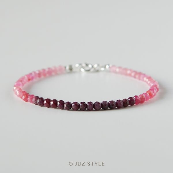  Vòng tay đá Ruby & Sapphire Ombré 3.1mm (16cm) 