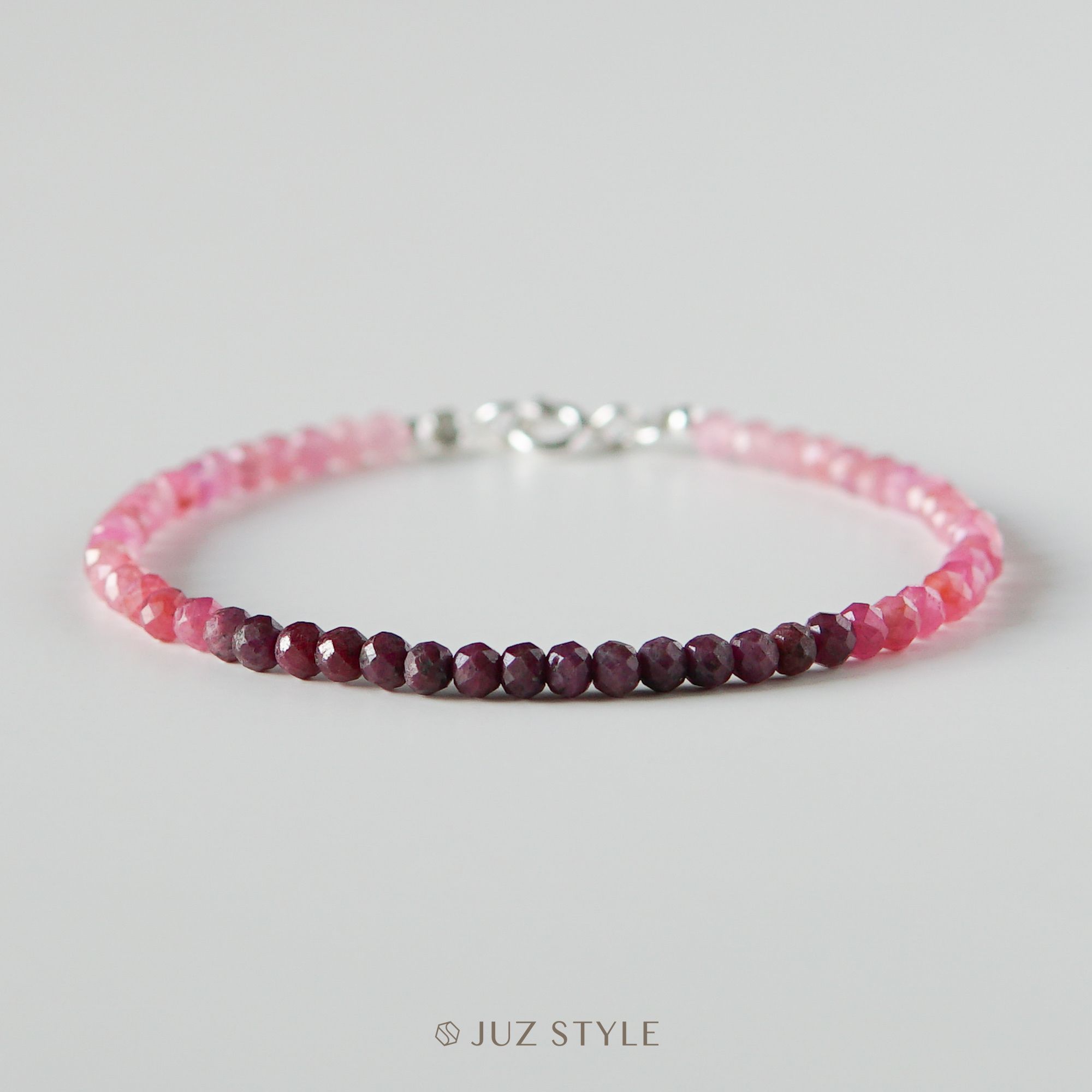  Vòng tay đá Ruby & Sapphire Ombré 3.1mm (16cm) 