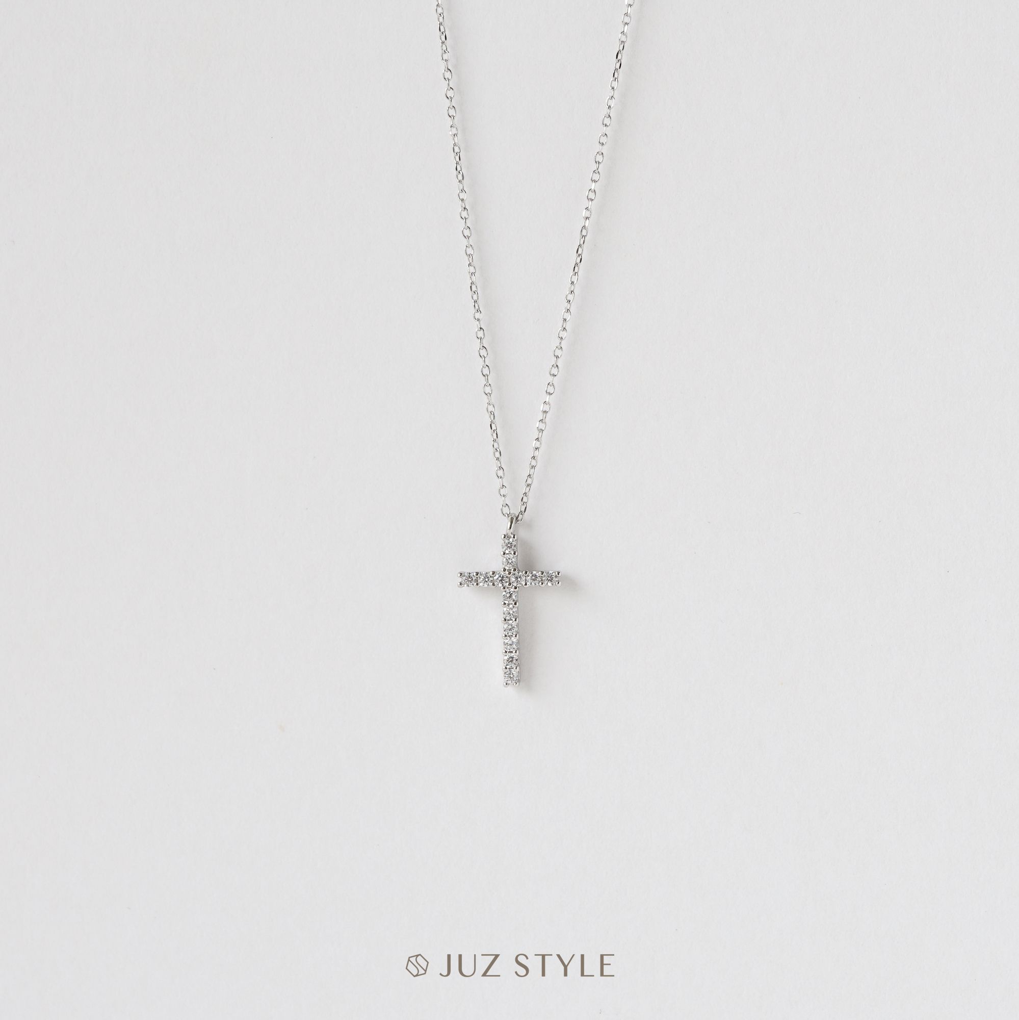  Dây chuyền bạc CZ Cross 