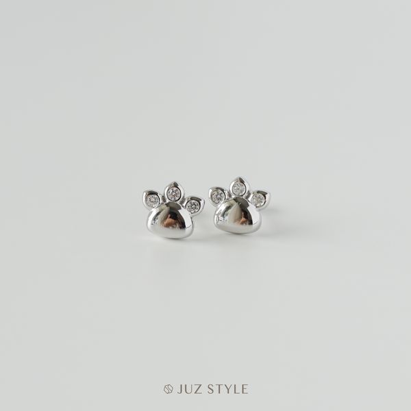  Bông tai bạc Bear ballstuds 