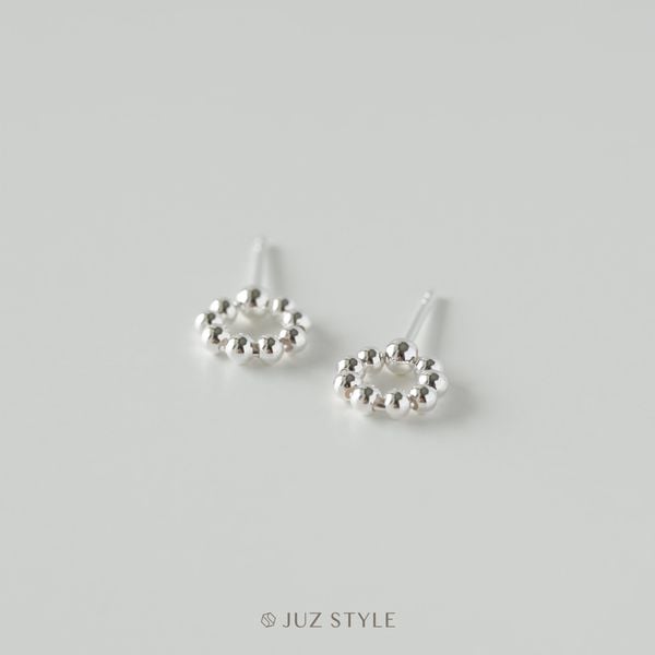  Bông tai bạc Balls circle 